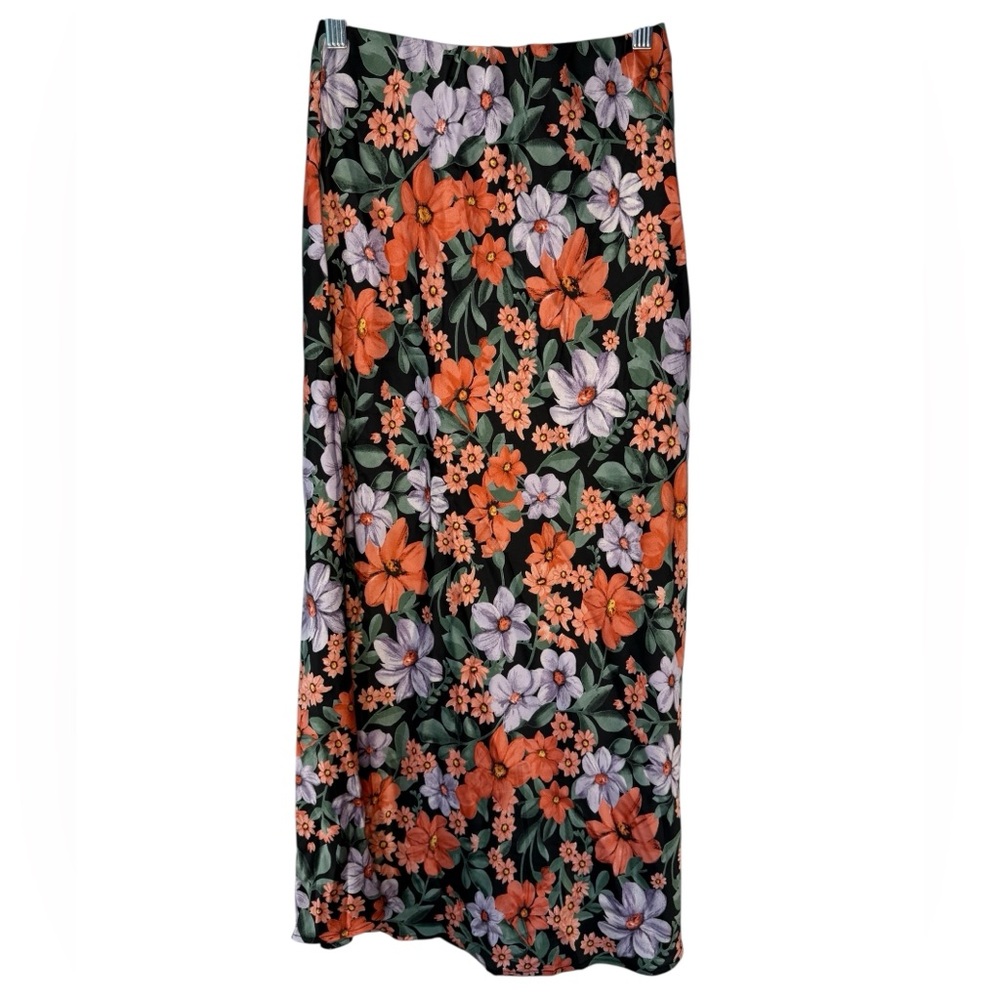 Abel The Label Calla Floral Satin Midi Skirt NWT XS Anthropologie ATL